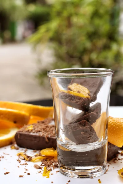 Close-up van chocoladestukjes — Stockfoto