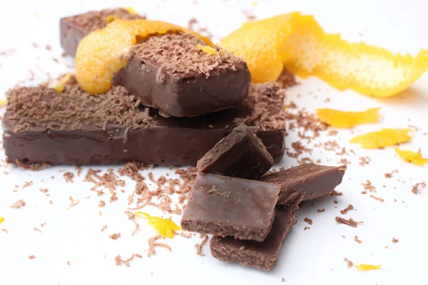 Close-up van chocoladestukjes — Stockfoto