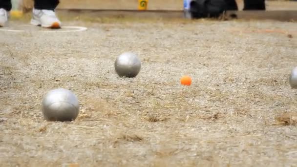 Petanque bollar — Stockvideo