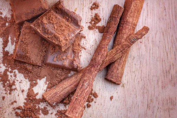 Palitos de cacao y canela — Foto de Stock