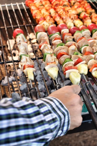 Grill mit Fleisch — Stockfoto