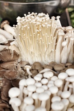 enoki ve shiitake mantar