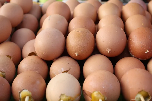 Grilled brown eggs — Stock Photo, Image