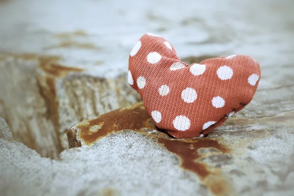 Red fabric heart — Stock Photo, Image