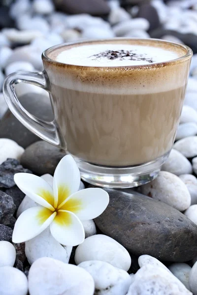 Cup with hot cappuccino — Stock Photo, Image