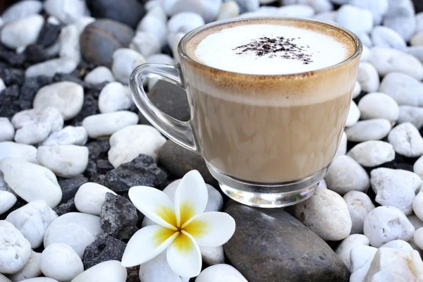 Cup with hot cappuccino — Stock Photo, Image