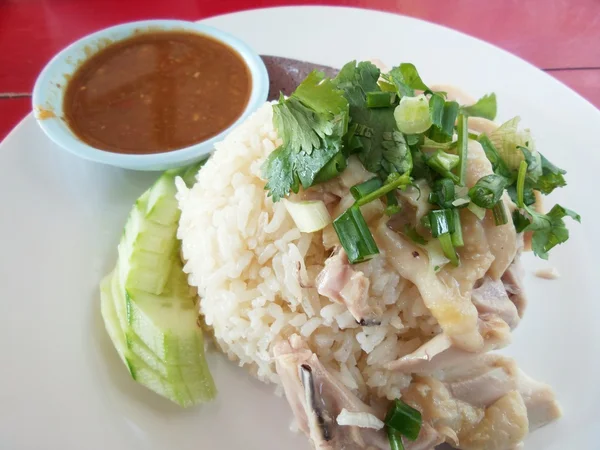 Rice steamed with chicken — Stock Photo, Image