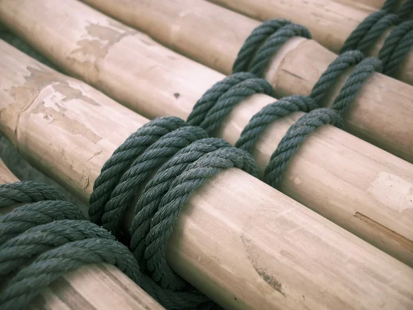 Fondo de bambú y cuerda —  Fotos de Stock