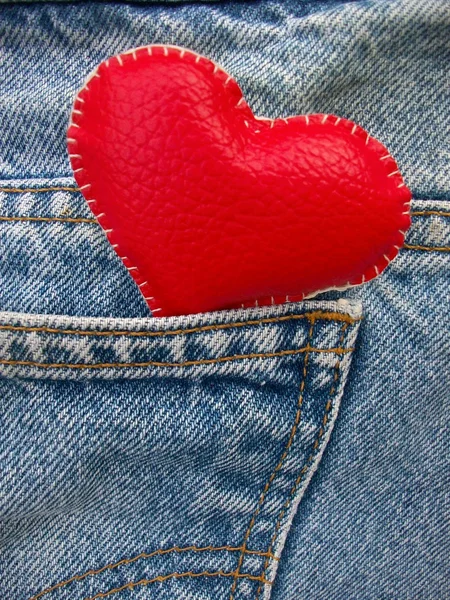 Cuoio cuore rosso — Foto Stock