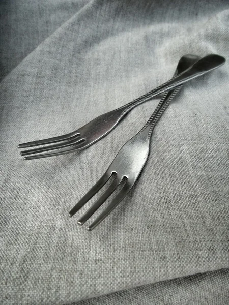 Fork, ezüst — Stock Fotó