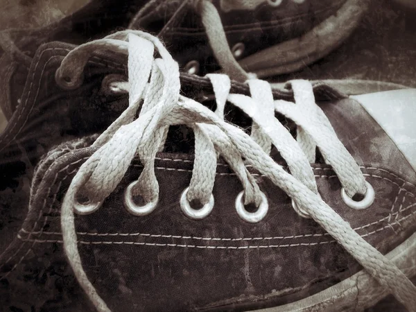 Cordones zapato deportivo — Foto de Stock