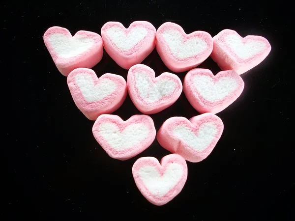Marshmallows srdce — Stock fotografie