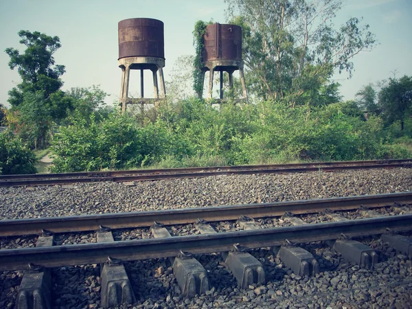 Railroad in grunge — Stock Photo, Image