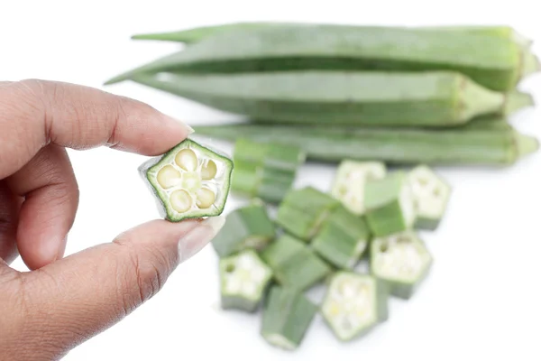 Okra isolated — Stock Photo, Image