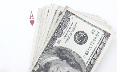  oyun kartları ve dolar