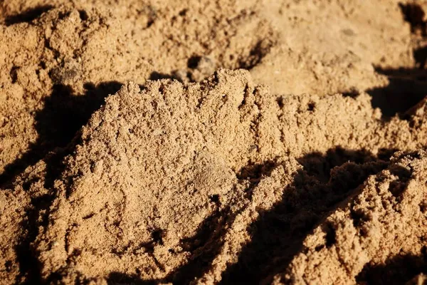 Primo Piano Sabbia Marrone Con Sfondo Ombra Texture — Foto Stock