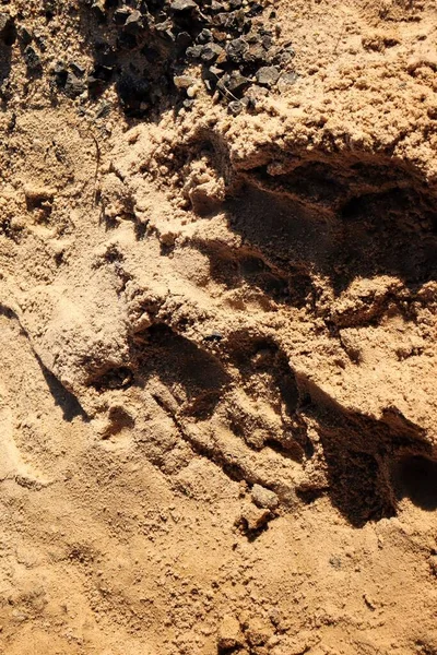 Nahaufnahme Von Braunem Sand Mit Schatten Hintergrund Oder Textur — Stockfoto