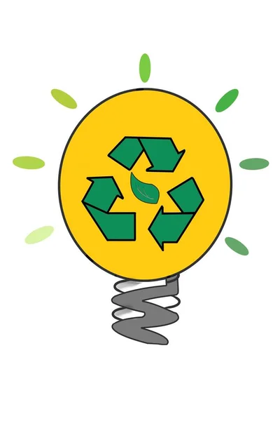 Żarówka Recyklingu Logo Białym Tle Ilustracji — Zdjęcie stockowe