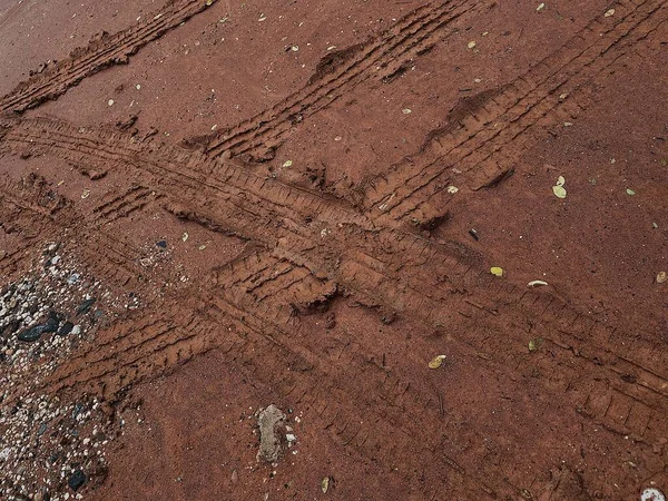 Wheel Tracks Soil Road Background Texture — Stock Photo, Image