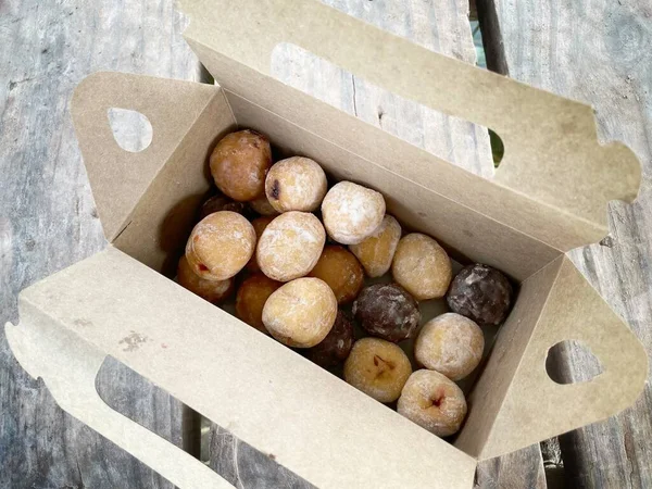 Sluiten Van Donut Bakkerij Doos — Stockfoto