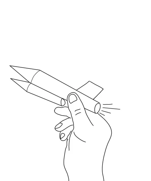 Illustratie Van Raket Hand Lijn Art — Stockfoto