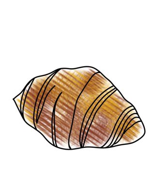 Beyaz arkaplanda kruvasan fırınının çizimi