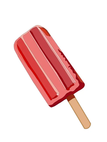 Ilustración Helado Sandía Roja — Foto de Stock