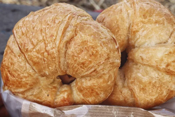 Zblízka Croissant Pekárny — Stock fotografie