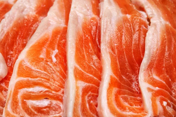 Close Fresh Raw Salmon Japanese Food — Stockfoto