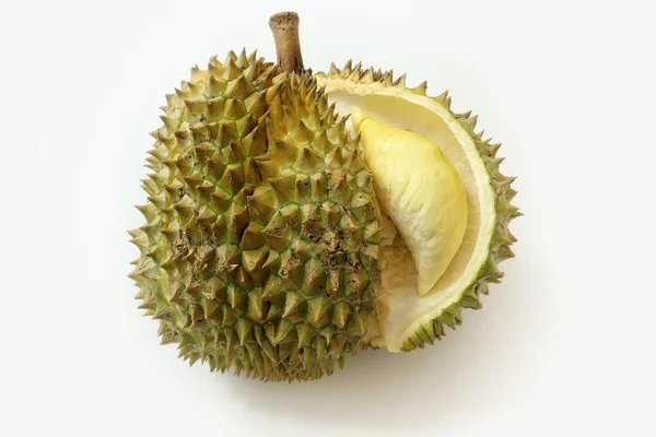 Durian Owoce Tropikalne Pojedyncze Białe Tło — Zdjęcie stockowe
