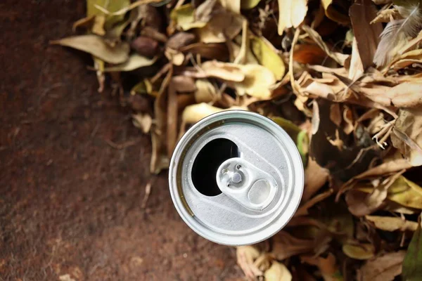 Närbild Cola Kan Dricka — Stockfoto