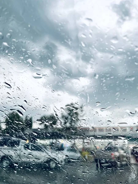 Розмиті Краплі Води Дощ Дорозі — стокове фото