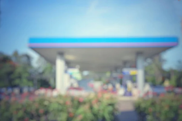 Hintergrund Oder Struktur Der Tankstelle Verschwommen — Stockfoto