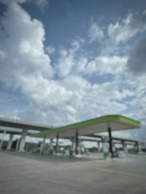 Blurred of gas station petrol service