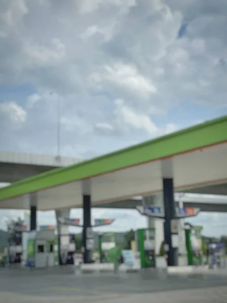 Blurred Gas Station Petrol Service — Stok Foto