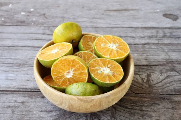 Färsk Apelsin Frukt Trä Bakgrund — Stockfoto