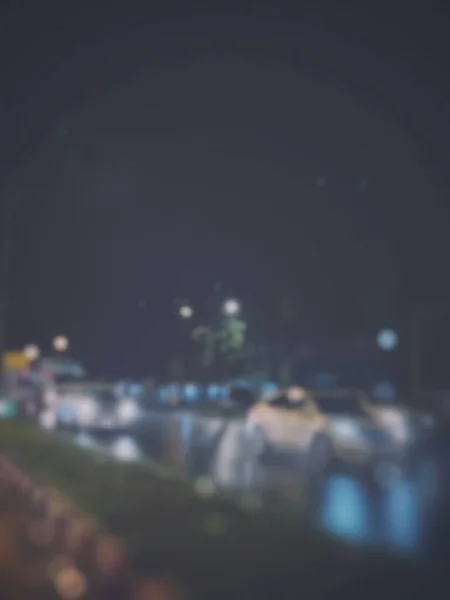 Размытый Автомобиль Дороге Ночью — стоковое фото