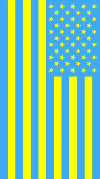 Vlag Van Verenigde Staten Van Amerika Usa Blauwe Gele Kleuren — Stockvector