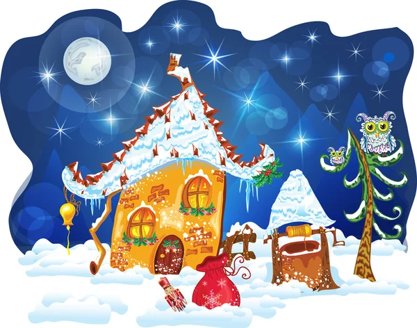 Dom zima Boże Narodzenie — Zdjęcie stockowe
