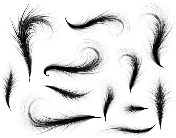 Silhouettes de plumes Airy — Image vectorielle