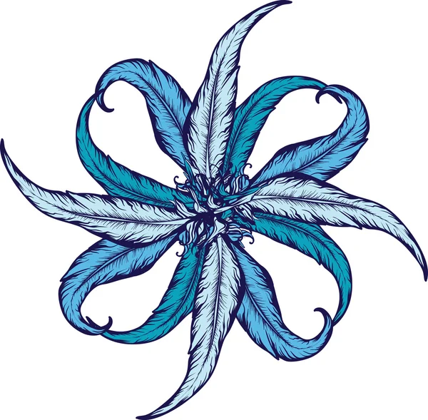 Художня квітка з пір'я елемент для дизайну — стоковий вектор