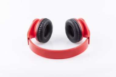 izole kırmızı earphones ile siyah pading