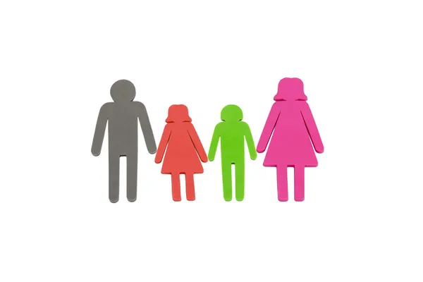 Family with two kids as figures - Stock Image — Stock Photo, Image