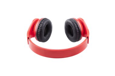 izole kırmızı earphones ile siyah pading
