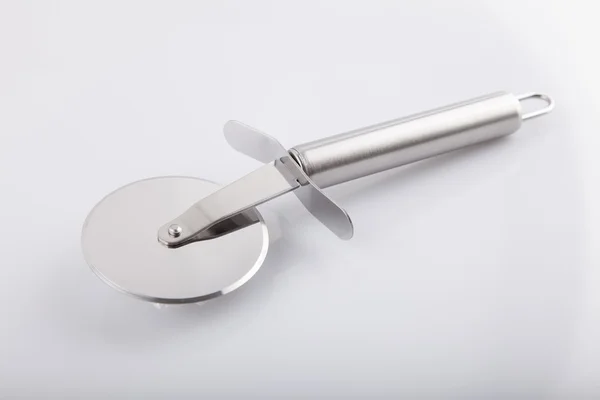 RVS metalic pizza cutter - stock beeld — Stockfoto