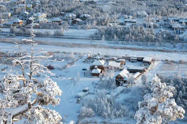 Yakutsk City Winter View Height Ethnographic Tourist Complex Chochur Muran — Stockfoto