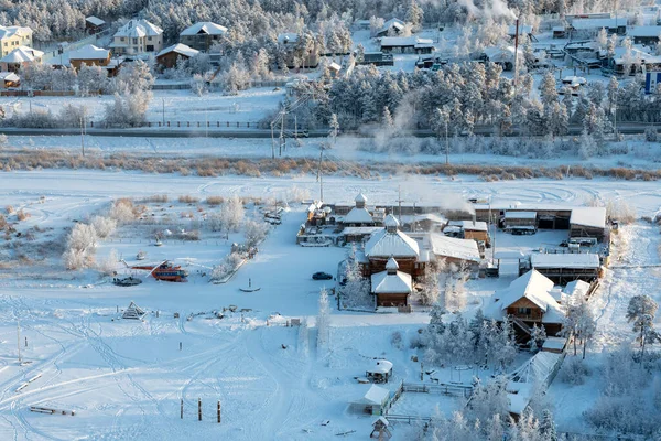 Yakutsk City Winter Day View Height Ethnographic Tourist Complex Chochur — Stock Photo, Image