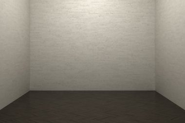 tuğla duvar ve laminat döşeme