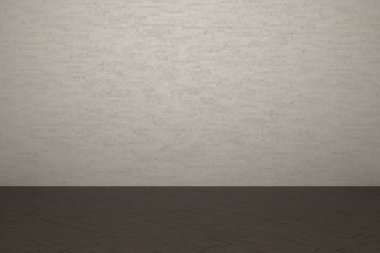 tuğla duvar ve laminat döşeme