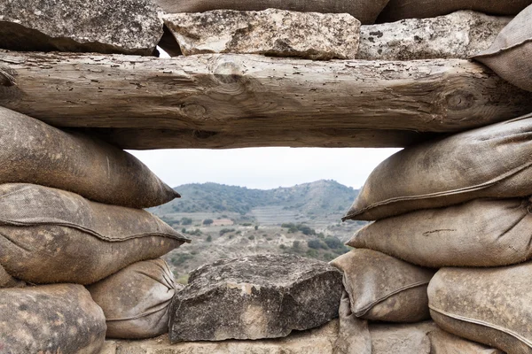 Defensive fighting position in Alcubierre, Spain — Stock Photo, Image